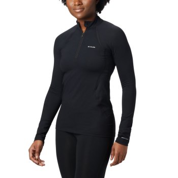 Columbia Midweight Stretch Baselayer Long Sleeve Half Zip, Sudaderas Negros Para Mujer | 340571-KYS